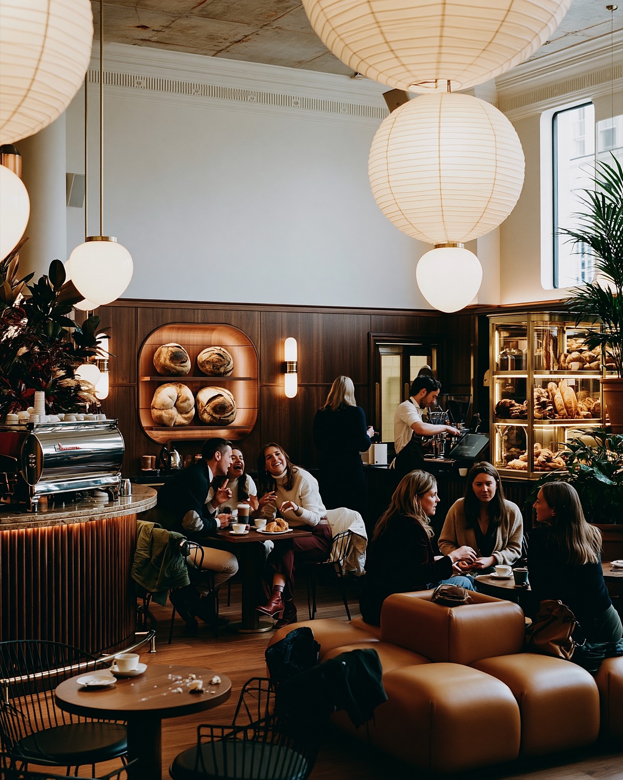 Coffee shop in late afternoon